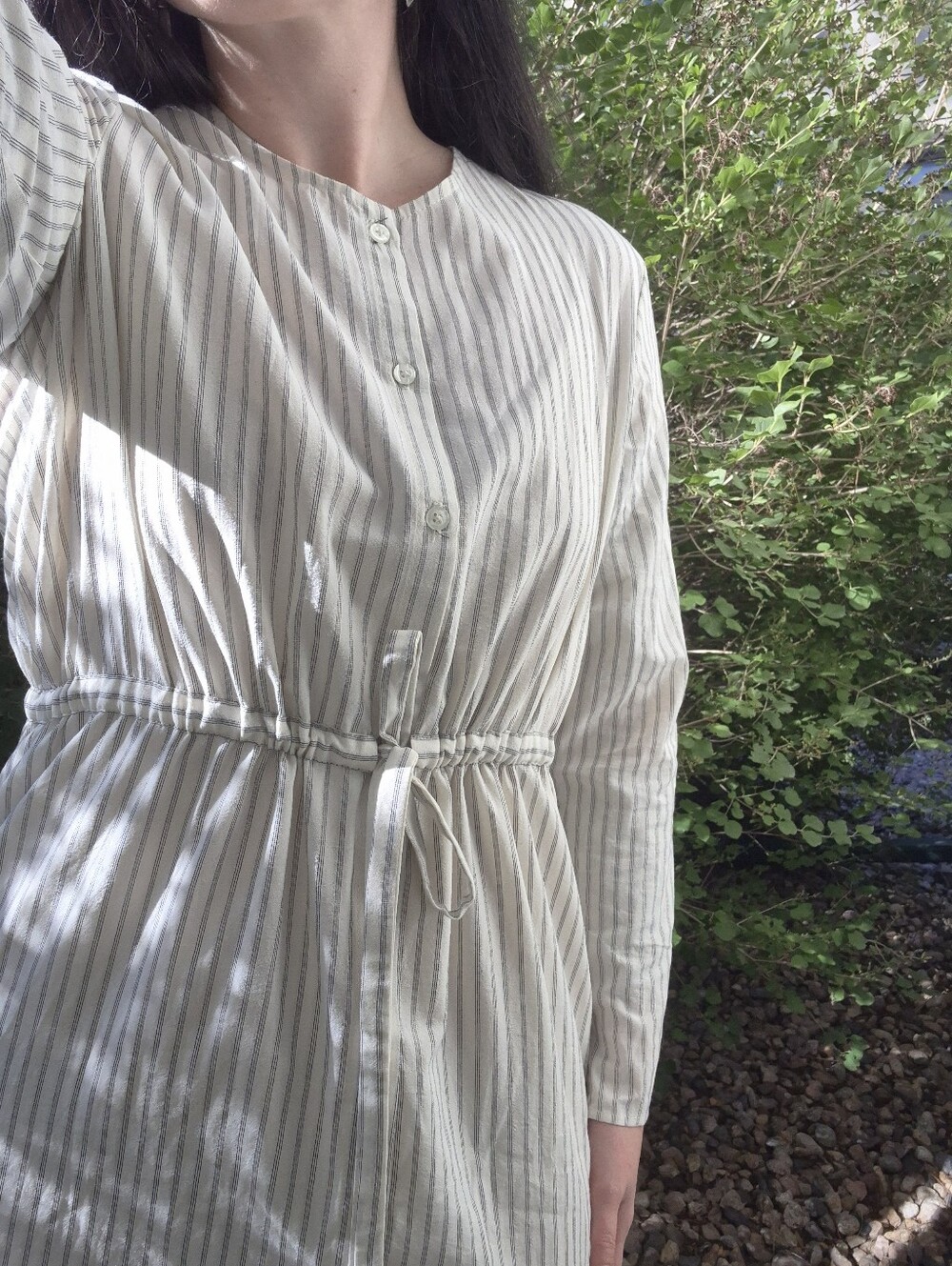 Ovate Inez Dress In Striped Cotton, Size Large